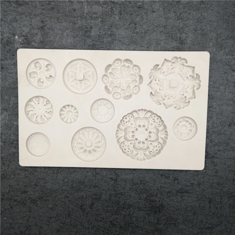 Круглая Форма Кружева Силиконовые Формы 3D Для Украшения Торта Шоколадная