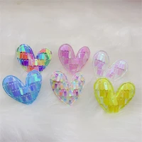 25pcslot 4 54 8cm shiny sequin heart padded appliques for diy handmade children hair clip accessories and hat shoes patches