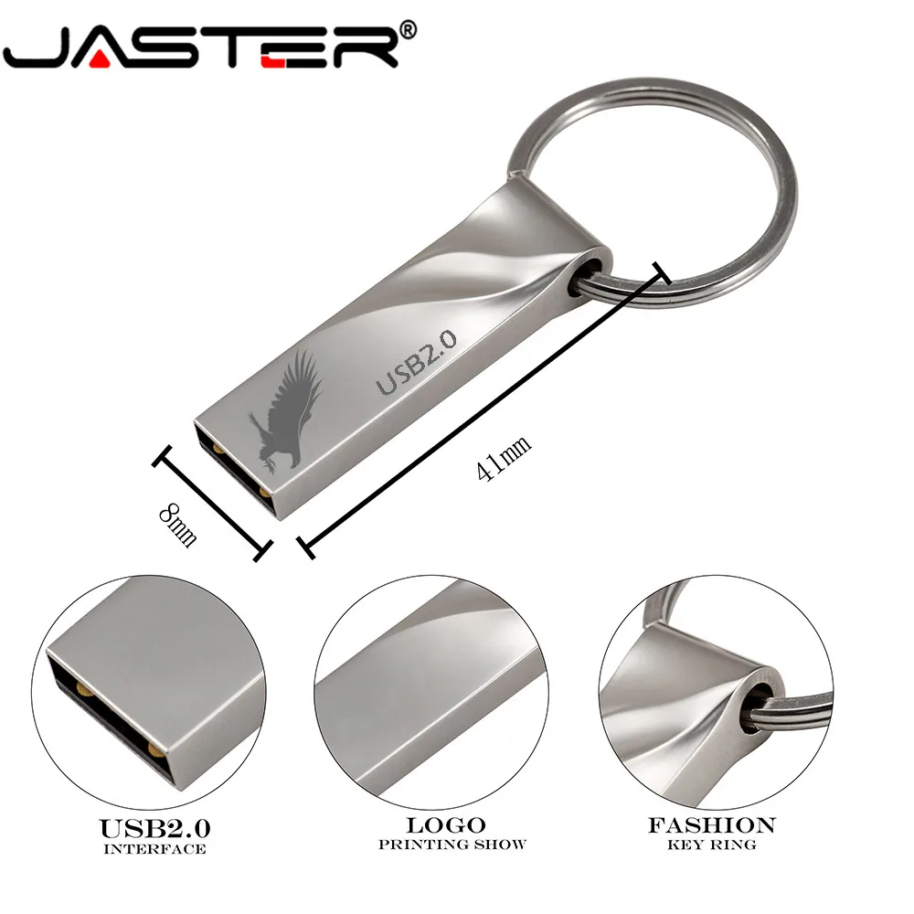 USB-флеш-накопитель JASTER с логотипом на заказ модель usb 2 0 металлическая волна 4 ГБ 8 16
