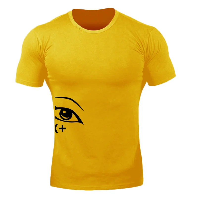 

Men and Women Short Sleeve Eye-print Hip Hop T-Shirt Pure White Curiosity Pattern Men's Casual T-Shirt Men's