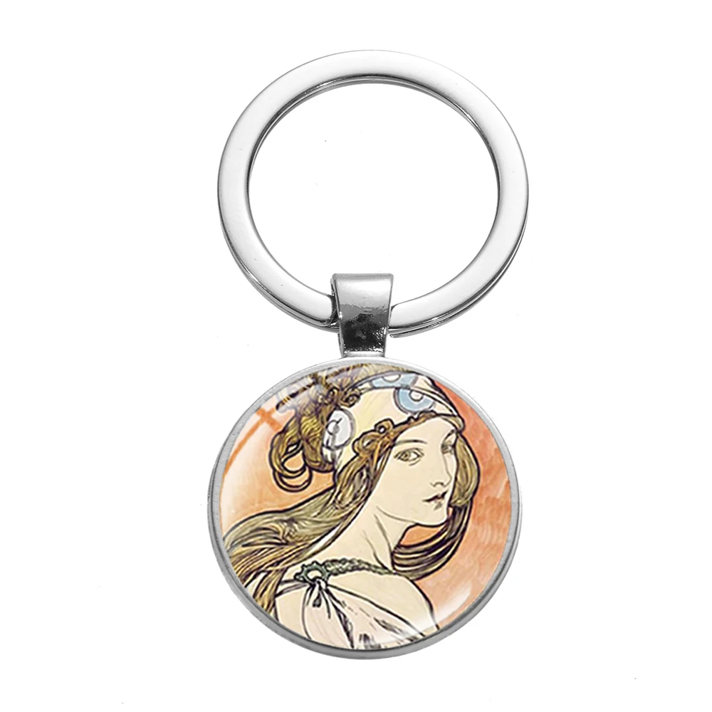 Женский брелок в стиле стиля бутафория мухи круглый стеклянный с изображениями