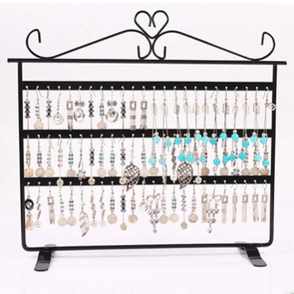 

72 Holes Earrings/Necklace/Ear Studs Jewelry Display Holder Stand Showcase Metal Jewelry Organizer Rack Flat Earring Holder