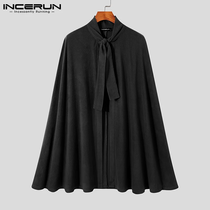 

INCERUN Tops 2021 New Men's Punk Style Trench Dress Jackets Male Autumn Winter Stylish Well Fitting Male Poncho Coats Cape S-5XL
