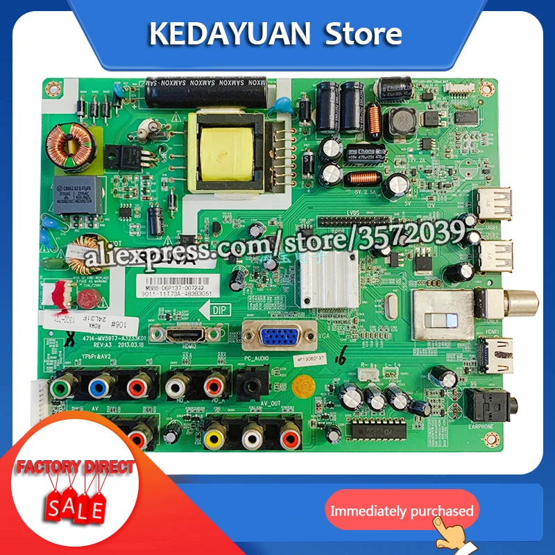 Бесплатная доставка Для TCL LED24C310A материнская плата V59MS-T7C 4714-MV59T7-A3233K01 доска K236WL -