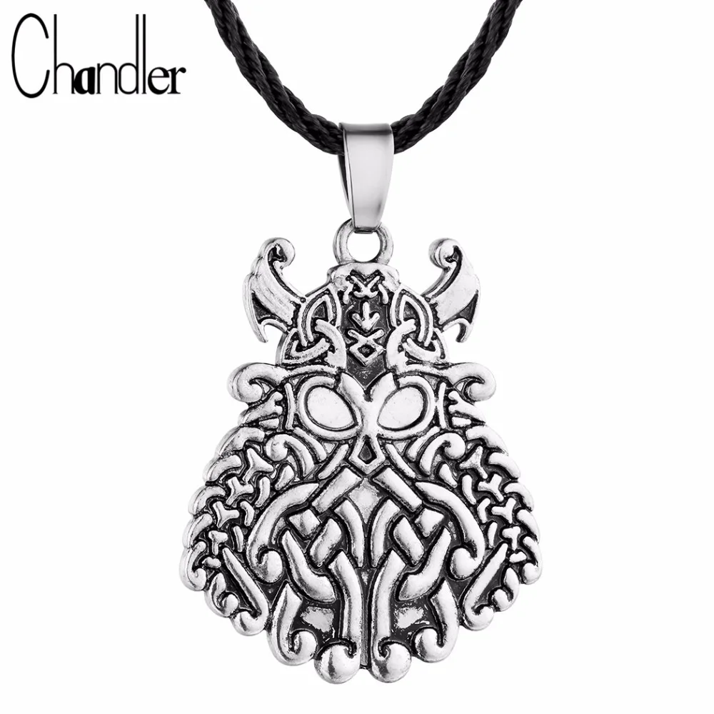 Chandler Hot God Odin Face кулон ожерелье воин викинга очарование Скандинавская Руна