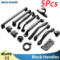 5pcs black handles for furniture cabinet knobs and drawer knobs cabinet pulls cupboard handles knobs and kitchen handles