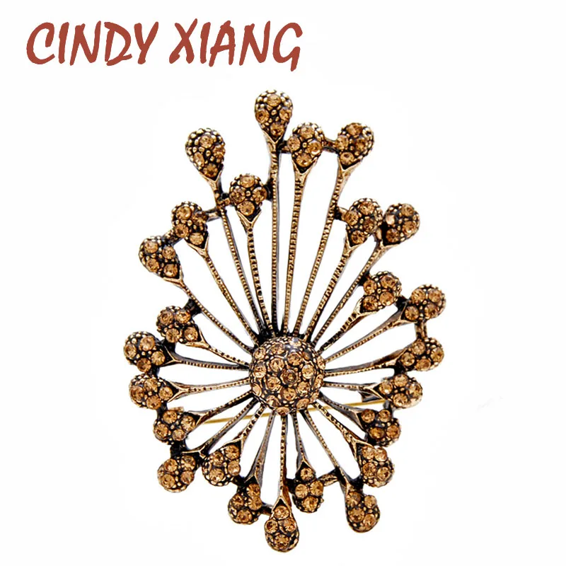 Женская брошь в виде цветка CINDY XIANG, изысканное украшение со стразами, элегантный аксессуар высокого качества для пальто, жакета, платья, идея для подарка, дизайн, доступно 2 цвета
