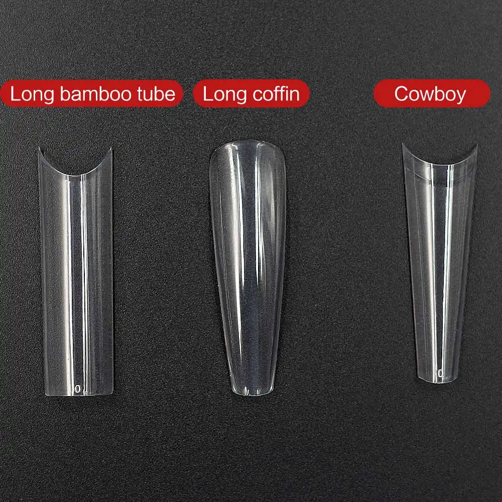 

120pcs/box C-shape nail piece extension nail cowboy false nails French fingernails