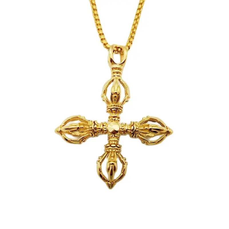 Новый оригинальный кулон vajra с крестом карма дорье 316L ожерелья из нержавеющей