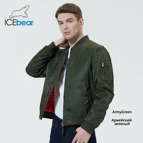 ICEbear 2023 Новая осенняя мужская короткая куртка модная летная куртка мужская одежда высококачественная брендовая куртка MWC20706D