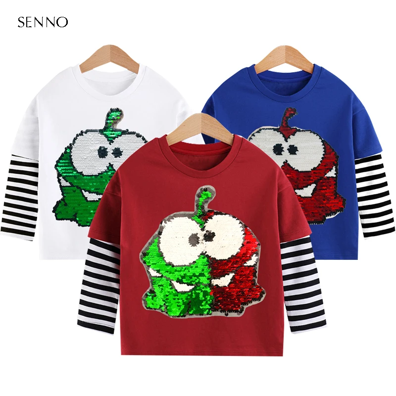 

Детские футболки для мальчиков, топы с длинными рукавами для девочек осенне-весенние хлопковые футболки для маленьких мальчиков От 2 до 8 ле...