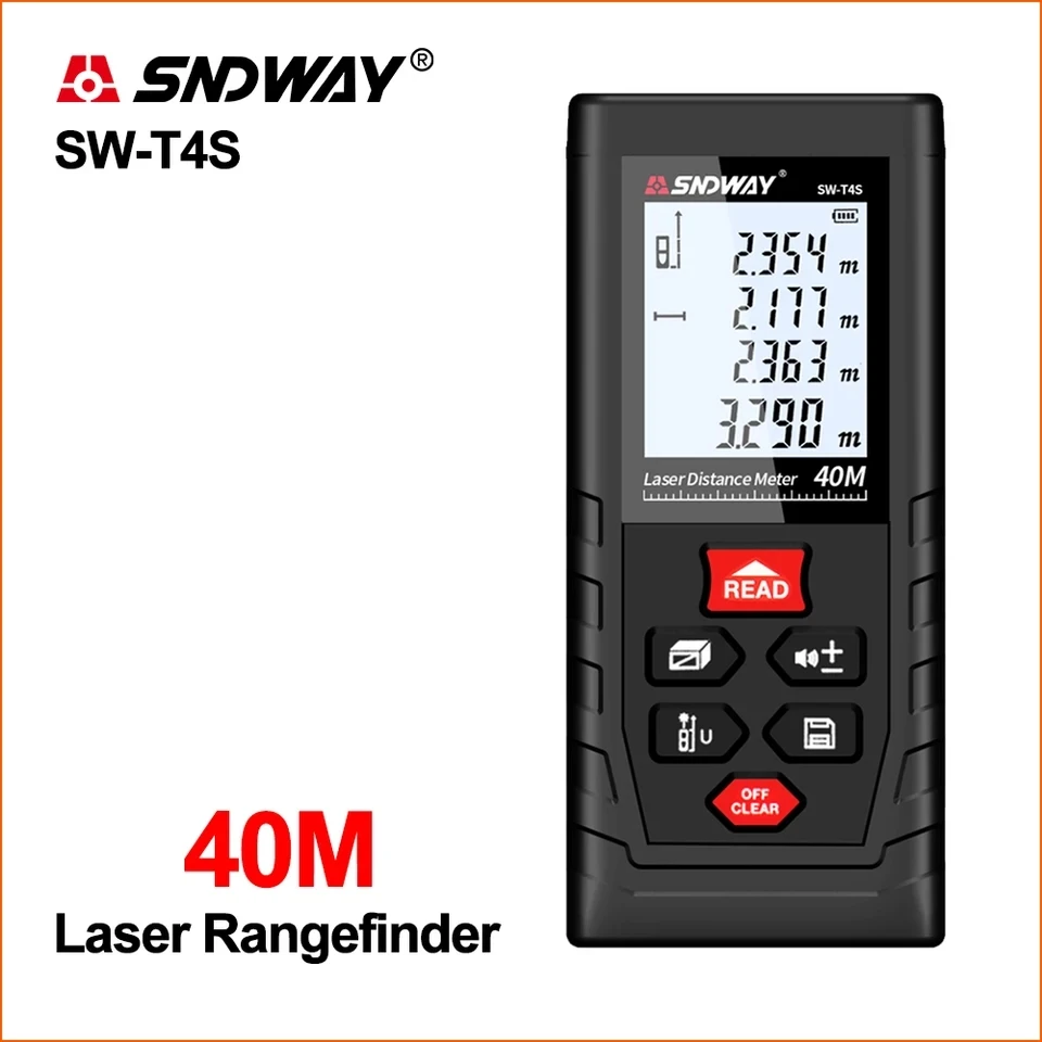 SNDWAY Laser Distance Meter 40m 50m 70m 100m 120m Rangefinder Digital Range Finder Trena Roulette Ruler Measuring Tape | Инструменты