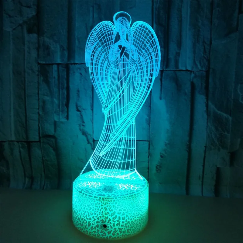 

3d Lamp Illusion Create Night Light Bedside Lights Holiday Present Angel Table Lamp Gifts for Children Party Decoration Lamp