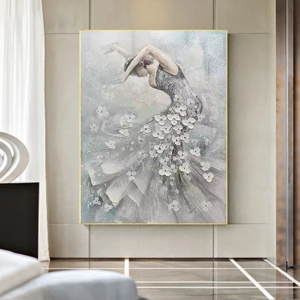 

Hand-Painted Oil Painting Abstract Knife Paintings Canvas Paint Ballet Artist Modern Home Living Room Decoration Picture Art