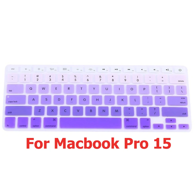 Keyboard Protector Крышка клавиатуры для Macbook Air 13 Pro 15 аксессуары английские буквы градиентные наклейки для клавиатуры Naklejki Na Klawiature - Цвет: Keyboard Protector