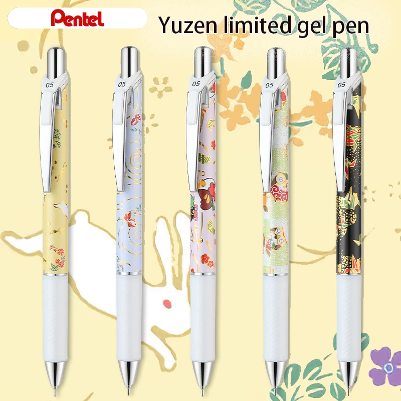 

Японская гелевая ручка Pentel, ручная роспись Yuzen, лимитированная серия, BLN75, быстросохнущая, 0,5 мм, в японском стиле, веер для рисования, офисные ...