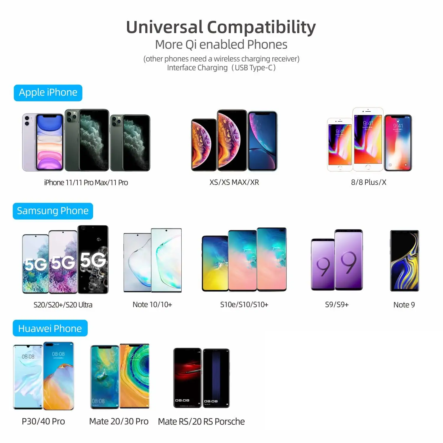 

15W Qi Wireless Charger Suction Cup for Playing Game Fast Charging Station for iPhone 12 11 Pro Max X XR XS Max Samsung Xiaomi