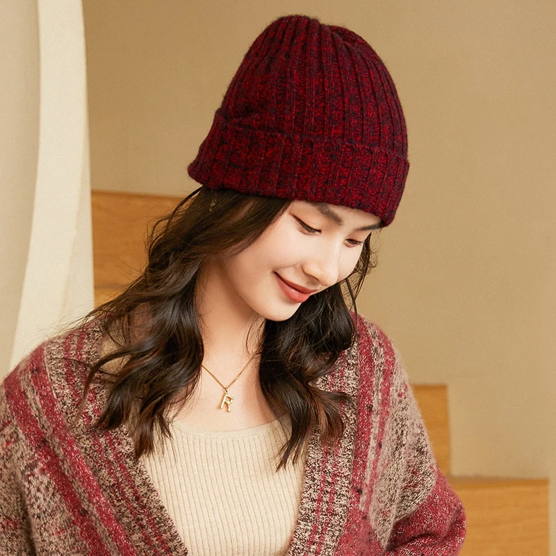 100% cashmere hat ladies hat warm and comfortable cashmere knitted hat
