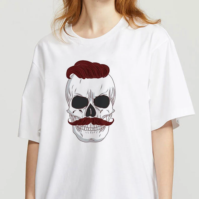

Cute Skulls Printed Short Sleeve Tshirt Fashion Summer Ladies Graphic Clothing Female T Shirt Tee tops Streetwear clothing