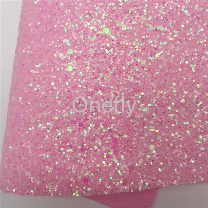 Onefly/Розовая блестящая кожа искусственная ткань простыни мини рулоны для банта