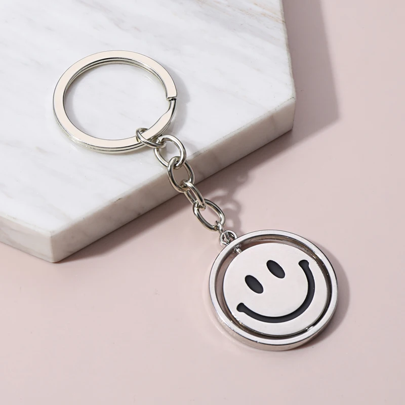 Новый дизайн брелок двусторонний для ключей цепочка с улыбкой и грустным лицом