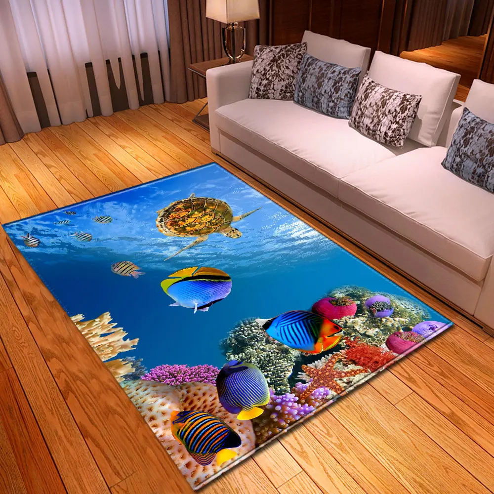 

Modern Living Room Carpet Bedroom Kids Bedside Decoration Rug Ocean World Home Kitchen Children's Bath Balcony Hallway Floor Mat