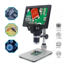 MUSTOOL 1200X Digital Microscope Electronic Video Microscope 7inch HD LCD 12MP Soldering Microscope Phone Repair Magnifier