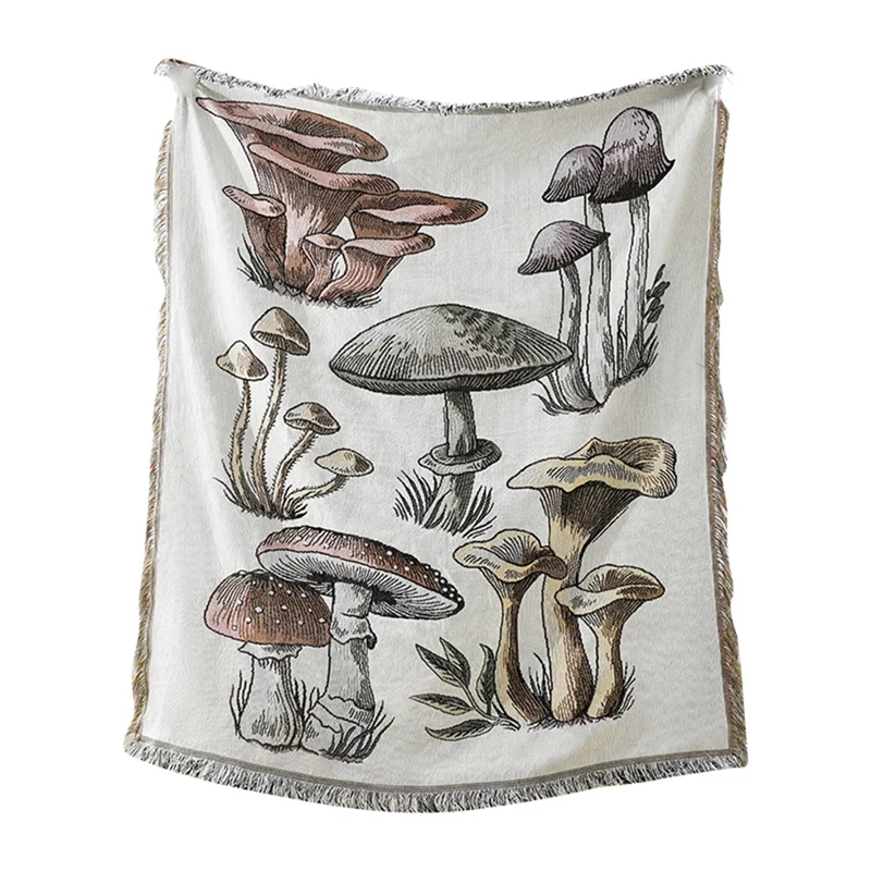 

LUDA Casual Blanket Carpet Decoration Mushroom Carpet Sofa Cover Leisure Wallhanging Single Tapestry Sofa Blanket