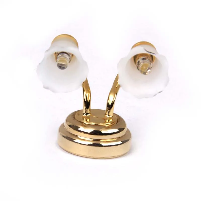 1:12 миниатюрный светодиодный настенный светильник с двумя головками|Ночники| |