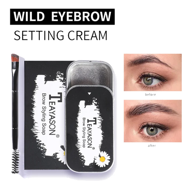 Натуральный/натуральный набор геля для бровей с кисточкой водостойкий крем-мыло