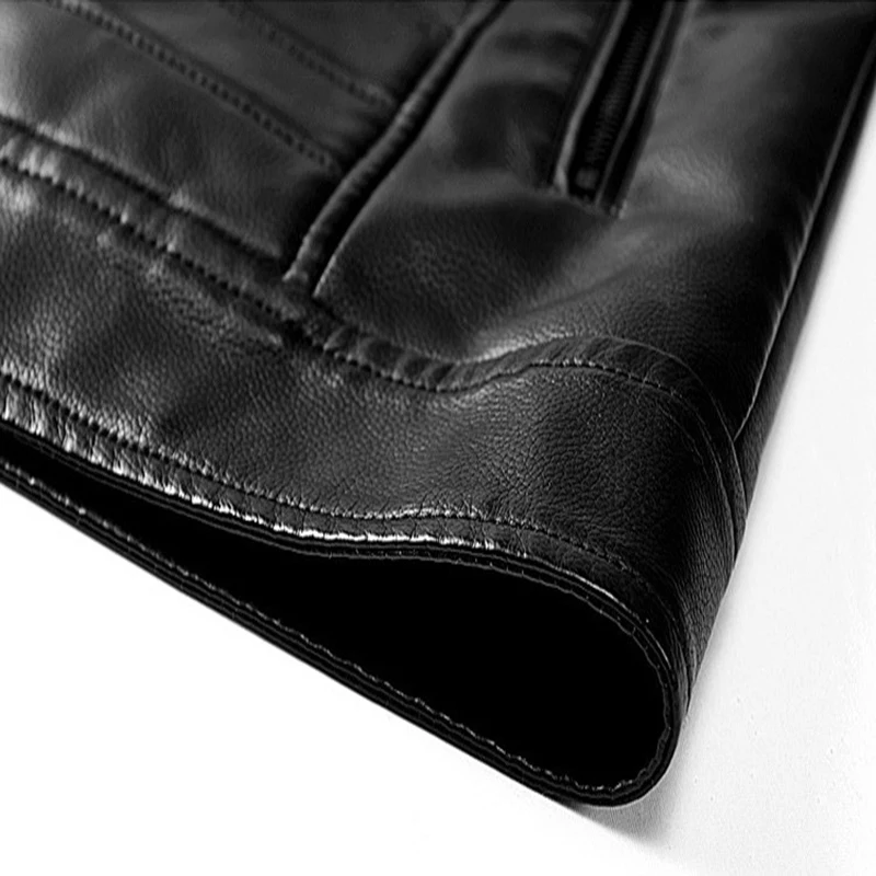 

Mens Leather Jacket Fashion Motorcycle PU Leather Jacket Slim Fit Faux Leather Coat Male Biker Jacket Jaqueta De Couro Masculina