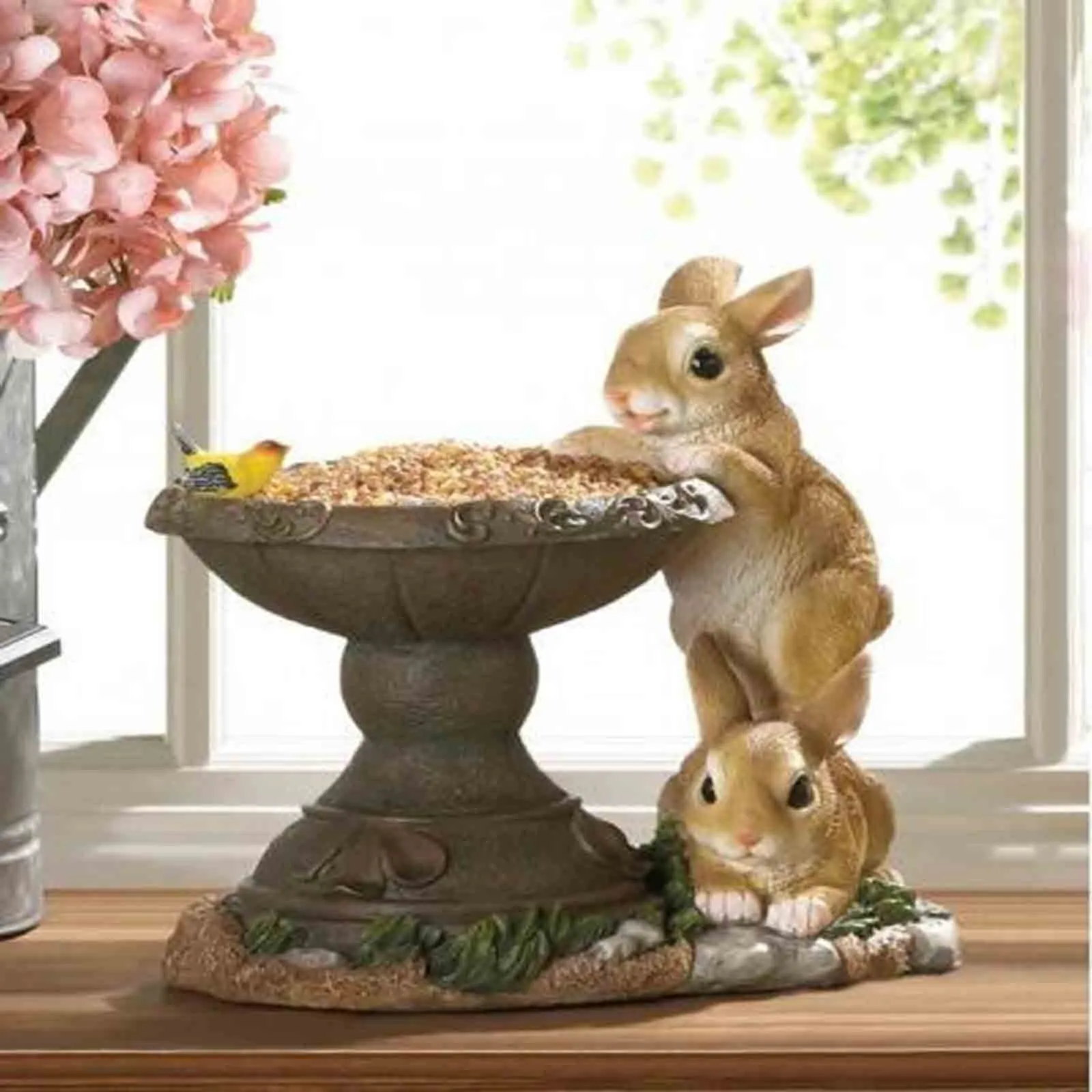 

Resin Rabbit Bird Bath Polyresin Antique Garden Pedestal Bird Bath Antique Fountain For Outdoor Garden Antique Birdbath Fountain