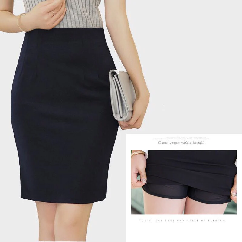 Spring Summer New Style Women's One-step Skirts Large Size Bodycon Elastic High Waist Short Skirts Black Office Lady Sexy Skirts