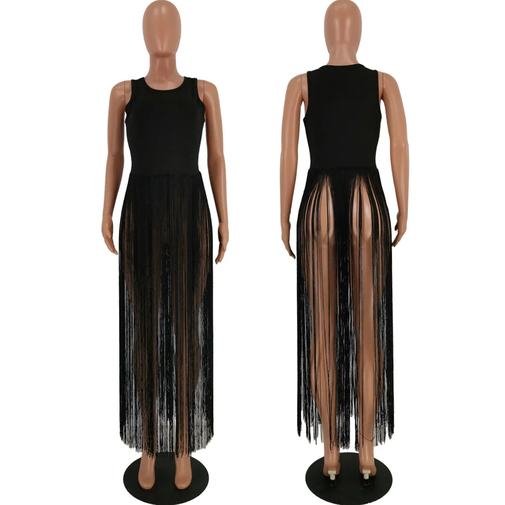 Повседневные летние платья размера плюс для женщин с бахромой и кисточками