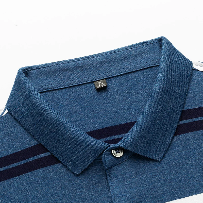 

Smart Casual Summer Short Sleeve Striped Men's Polo Shirt Cotton Comfortable Business Polo Shirt Men Brand Clothing for Male