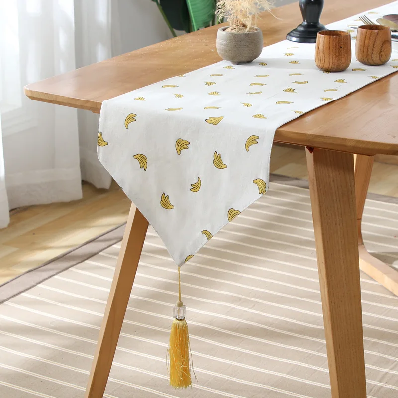 Простая и милая желтая скатерть с принтом банана модная однотонная