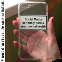 social media seriously harms your mental health soft silicone phone case for iphone xr xs max 6 7 8 plus 5 5s 6s se 11 pro x