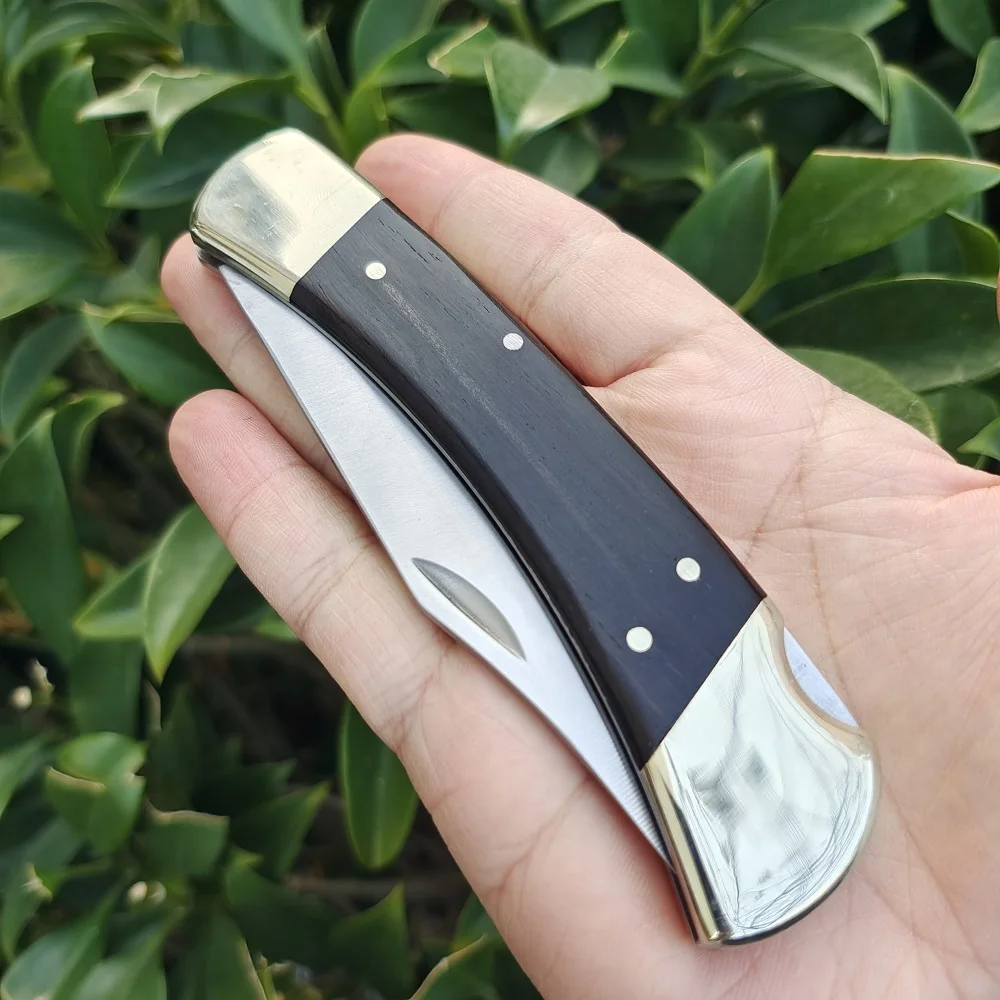 

Customized GF 110 Outdoor Hunting Knife Folding 420 Blade with Wood Handle Tactical Survival Military Knife EDC Hand Tools