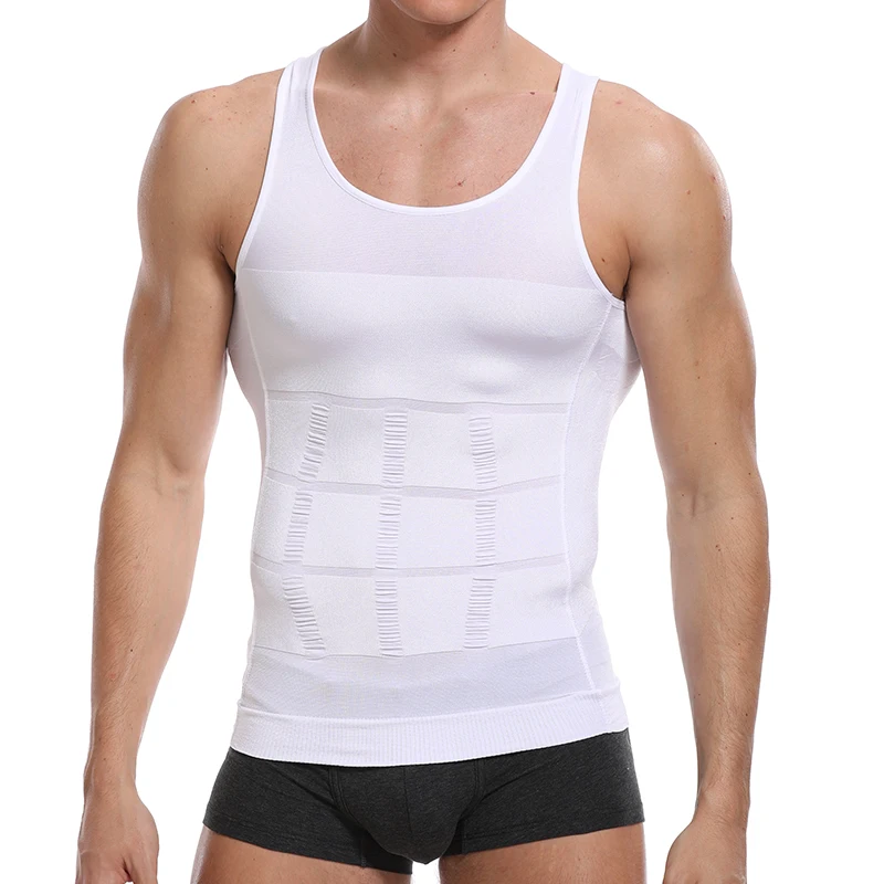 

Men Body Shaper Slimming Belt Belly Abdomen Fat Burning Compression Corset Tank Top Corrective Posture Shirt Waist Trainer