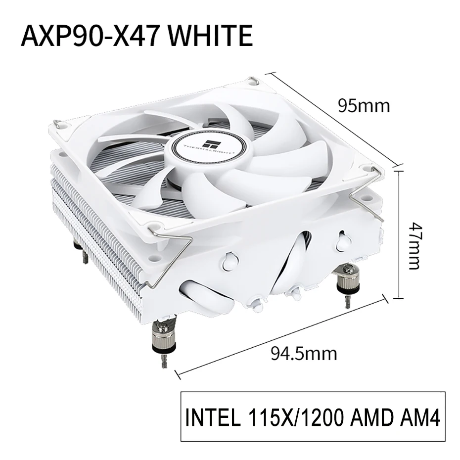 Thermalright AXP90 X47 AGHP heatpipe ITX CPU cooler fan High 47mm low profile A4 Case CPU Cooling For intel 115x 1200 AMD AM4