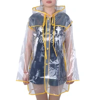 pvc transparent rain coat vinyl waterproof raincoat home outdoor travel runway hooded poncho rain coats ladies rainwear