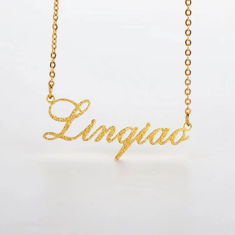 

Frosted Letter Necklace Name Personalized Custom Necklace Customized Necklace Pendant for Women Gift