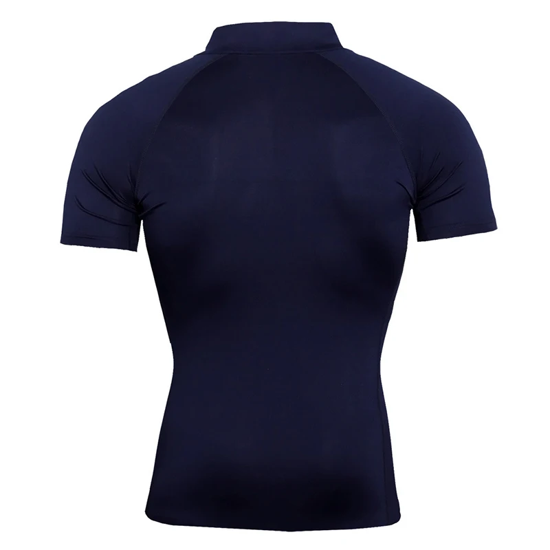 Футболка для мужчин camiseta плотно тренажерный зал camisas hombre воротником на молнии