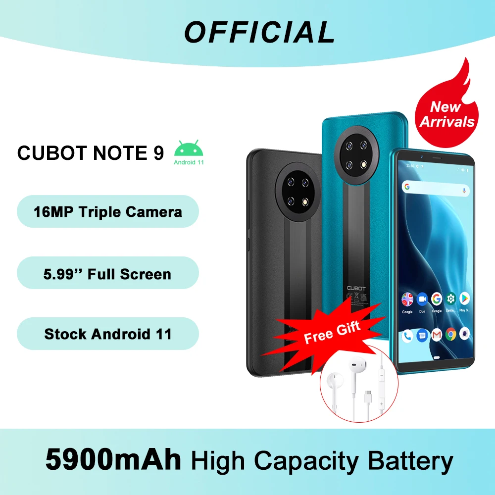 Cubot Note 9 Смартфон батарея 5900мАч мобильный телефон с восьмиядерным процессором