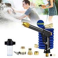 high pressure washer gun 15m30m expandable garden hose rotatable nozzles with 3 connectors for car cleaning garden yard