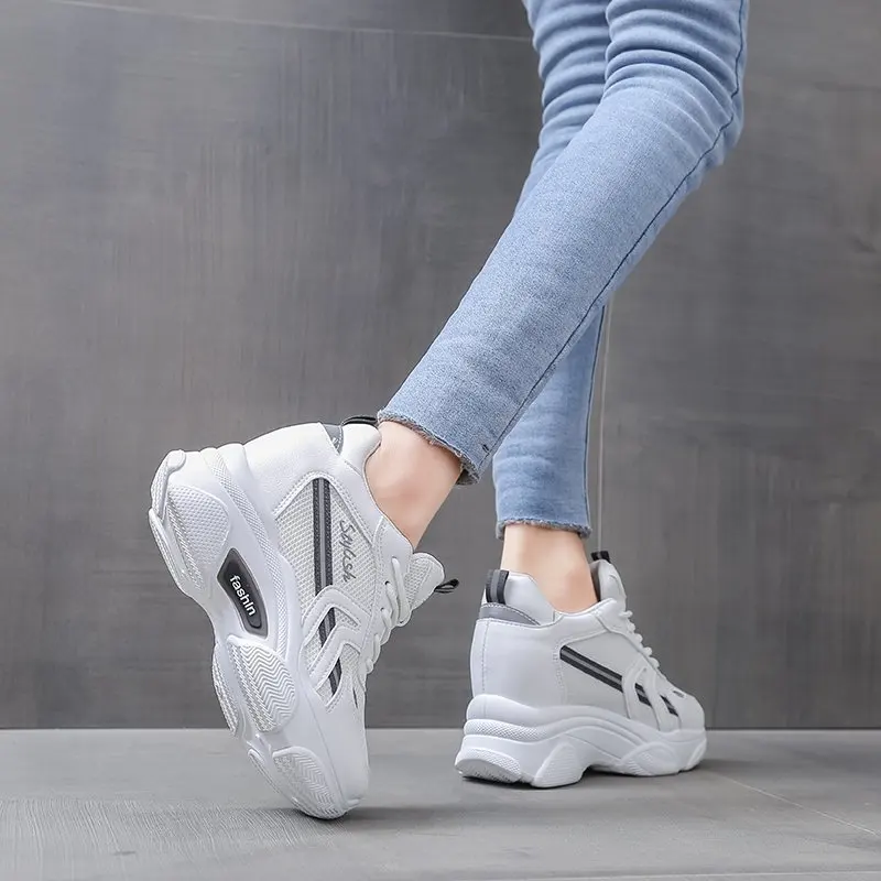 

Women's Sneakers Fashion Women's Shoes Mesh Breathable Platform Shoes 2021 New Spring Comfortable Lace-up Shallow Casual Shoes