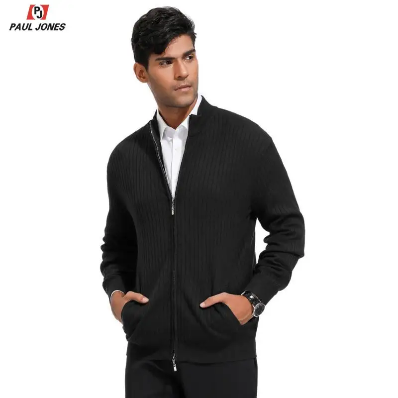 PAUL JONES PJ Мужской Повседневный осенне-зимний свитер куртка пальто со стоячим