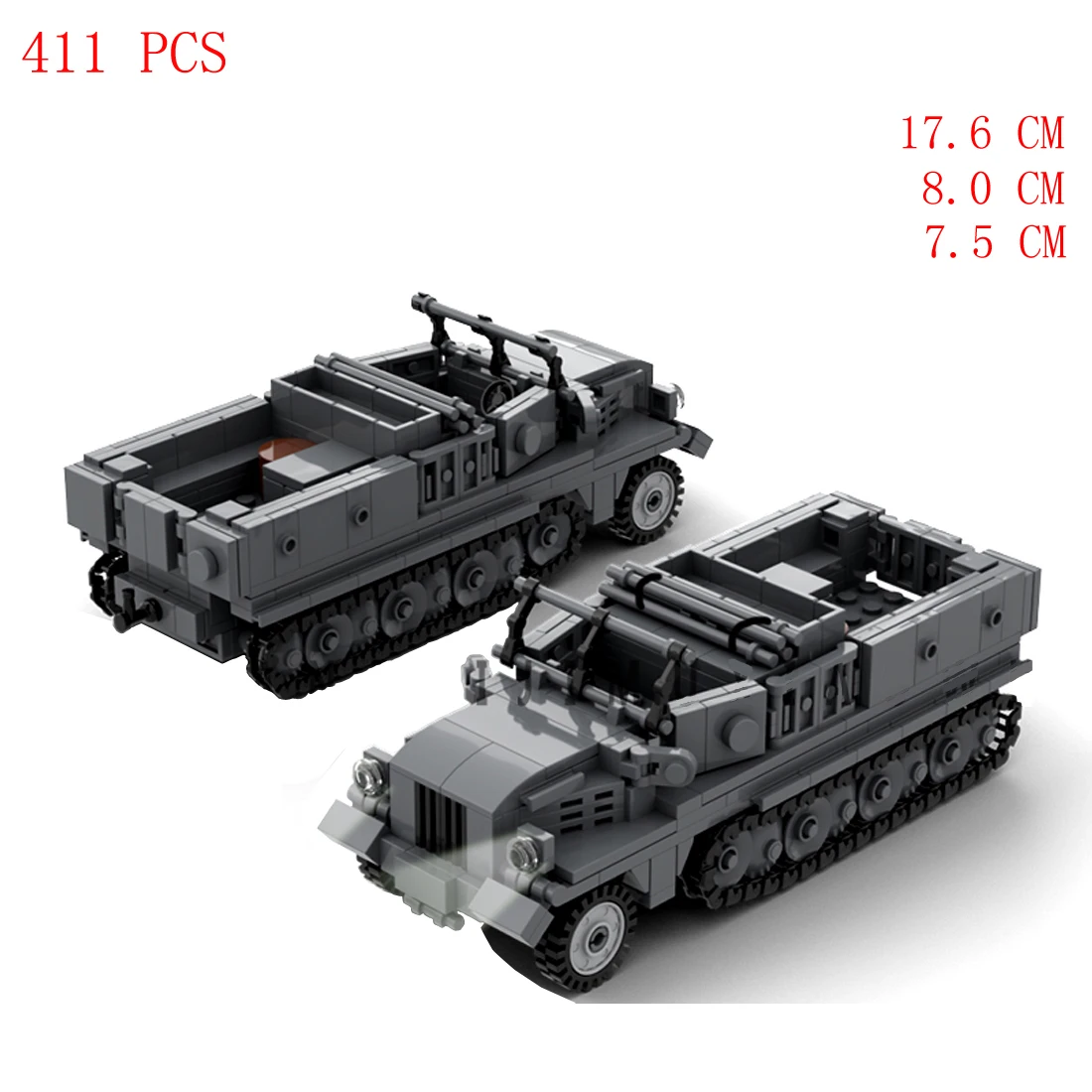 

hot military WWII Germany army SDKFZ 11 Troop carrier war equipment vehicles weapons Building Blocks model bricks toys for gift