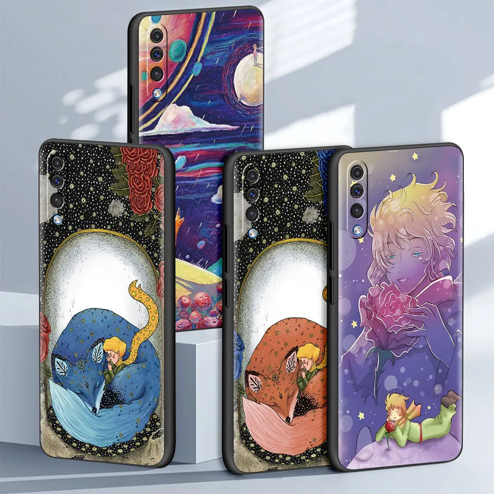 

Black Case For Samsung Galaxy A50 A70 A10 A30 A51 A20s A20e A12 A10s A40 A90 A52s 5G A10e Soft Phone Cover The Little Prince Fox