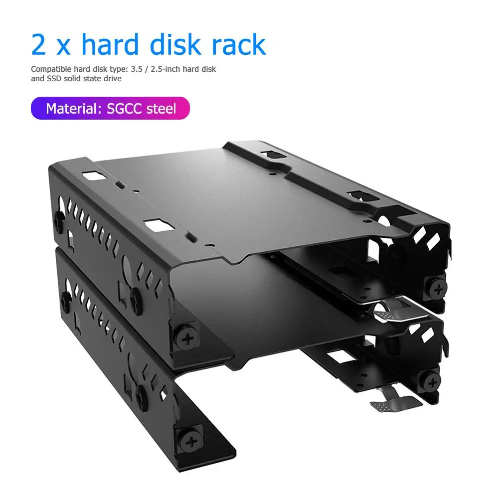 2 шт. Настольный ПК чехол 5/3 5 дюйма HDD SSD кронштейн для PHANTEKS PK518/P600 компьютеров и